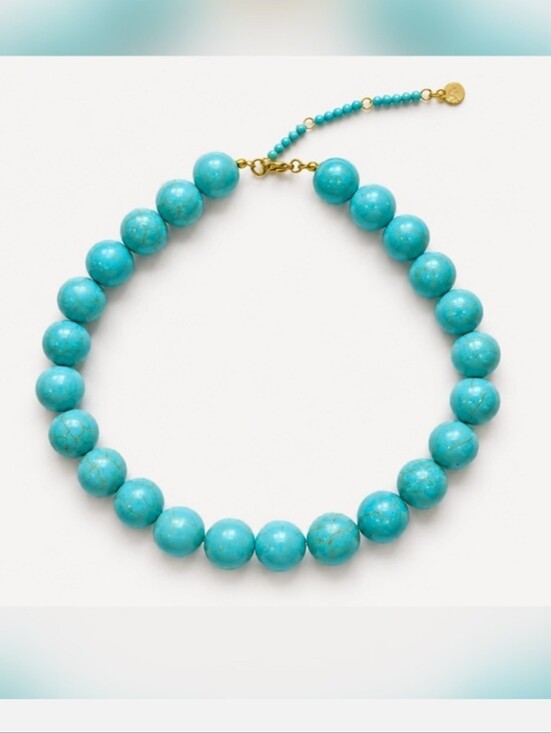 Mayamar Jewelry - Mayamar Turquoise Round Bead Necklace (Model MM-01734) 16 Inc $120